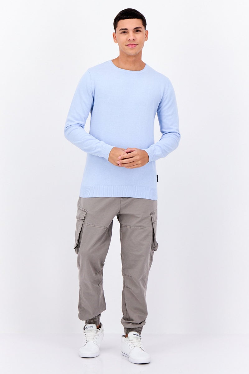 French Connection Men Crew Neck Knitted Sweater, Light Blue - Image 4